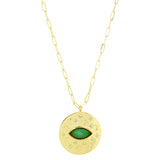 large mood stone medallion necklace