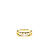 carved faceted ring with baguette cz