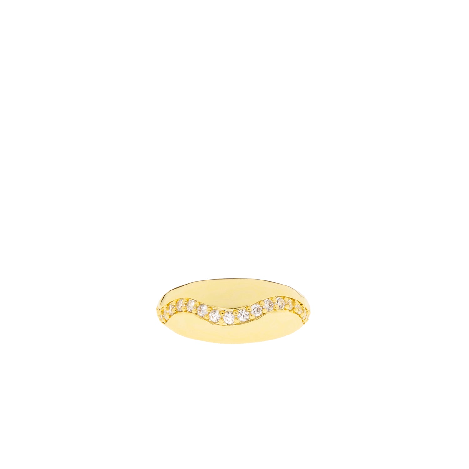 brass dome ring with pave detail