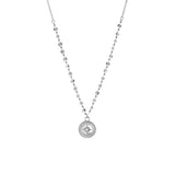 link/crystal necklace with compass charm