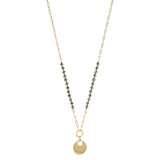 mini paperclip link/crystal necklace with crescent/starburst charm