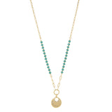 mini paperclip link/crystal necklace with crescent/starburst charm