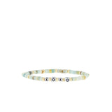 Natural Stone Beaded XOXO Stretch Bracelet
