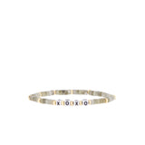Natural Stone Beaded XOXO Stretch Bracelet