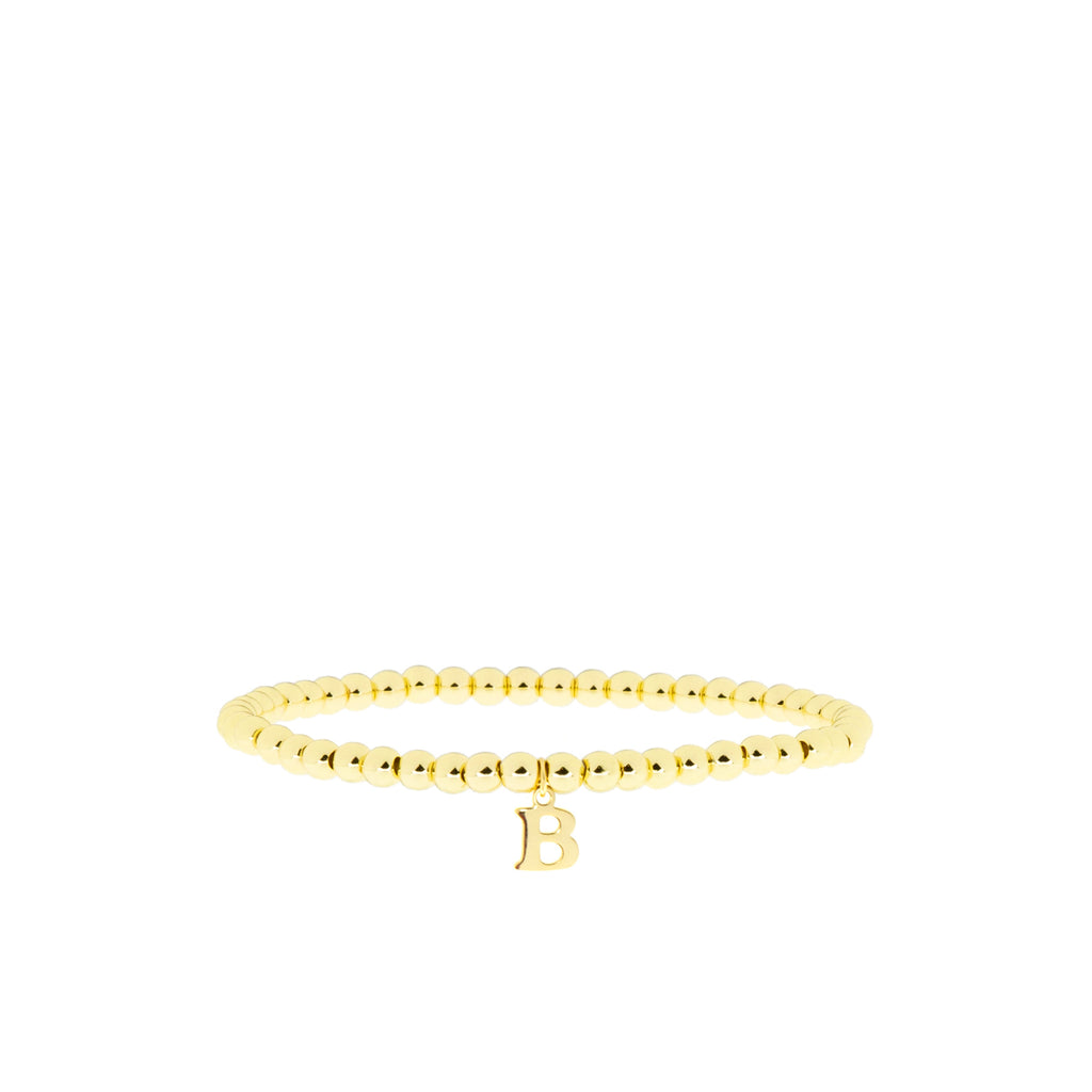 Black silver and gold alphabet charm bracelet