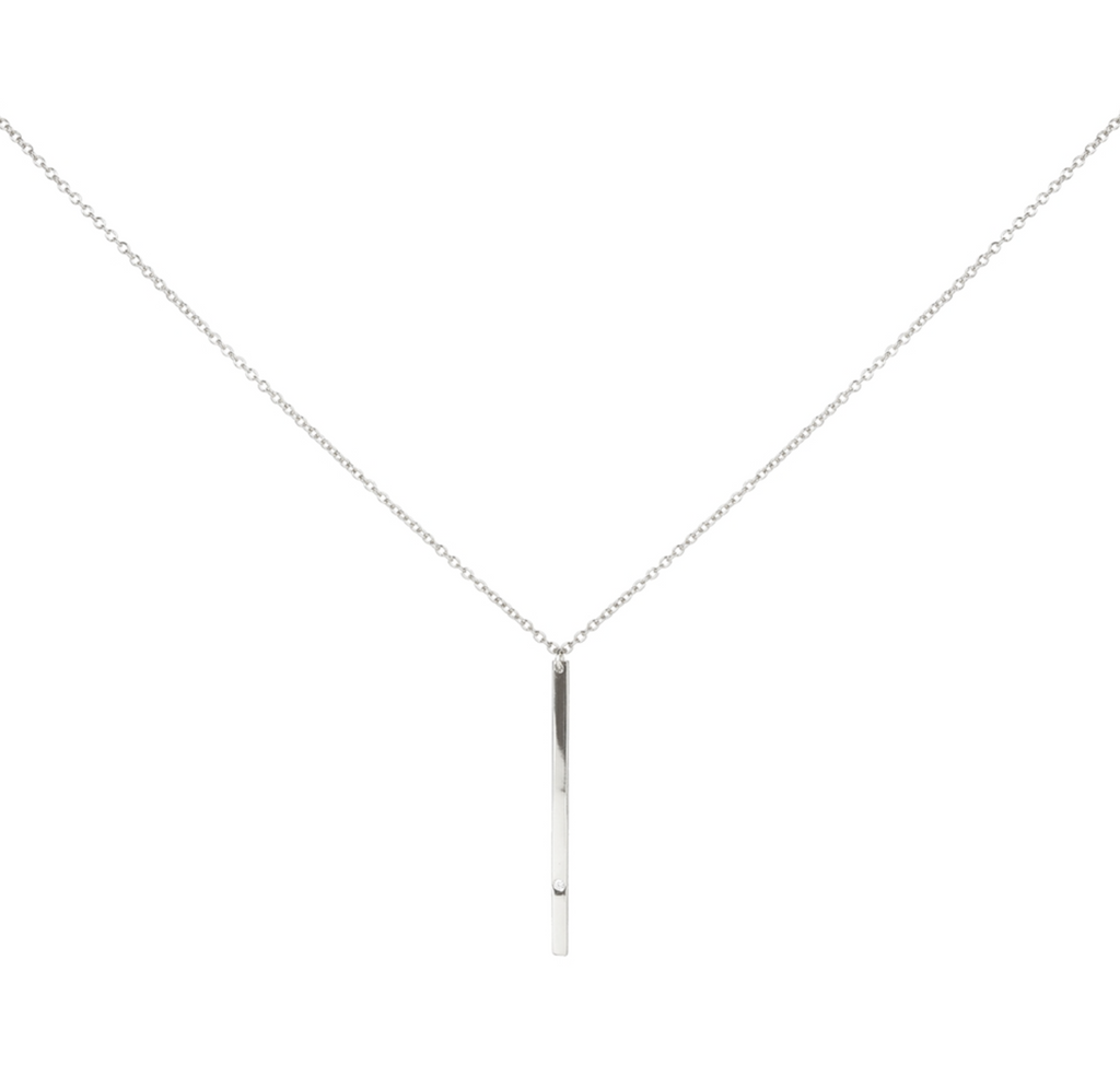 sterling vertical bar necklace