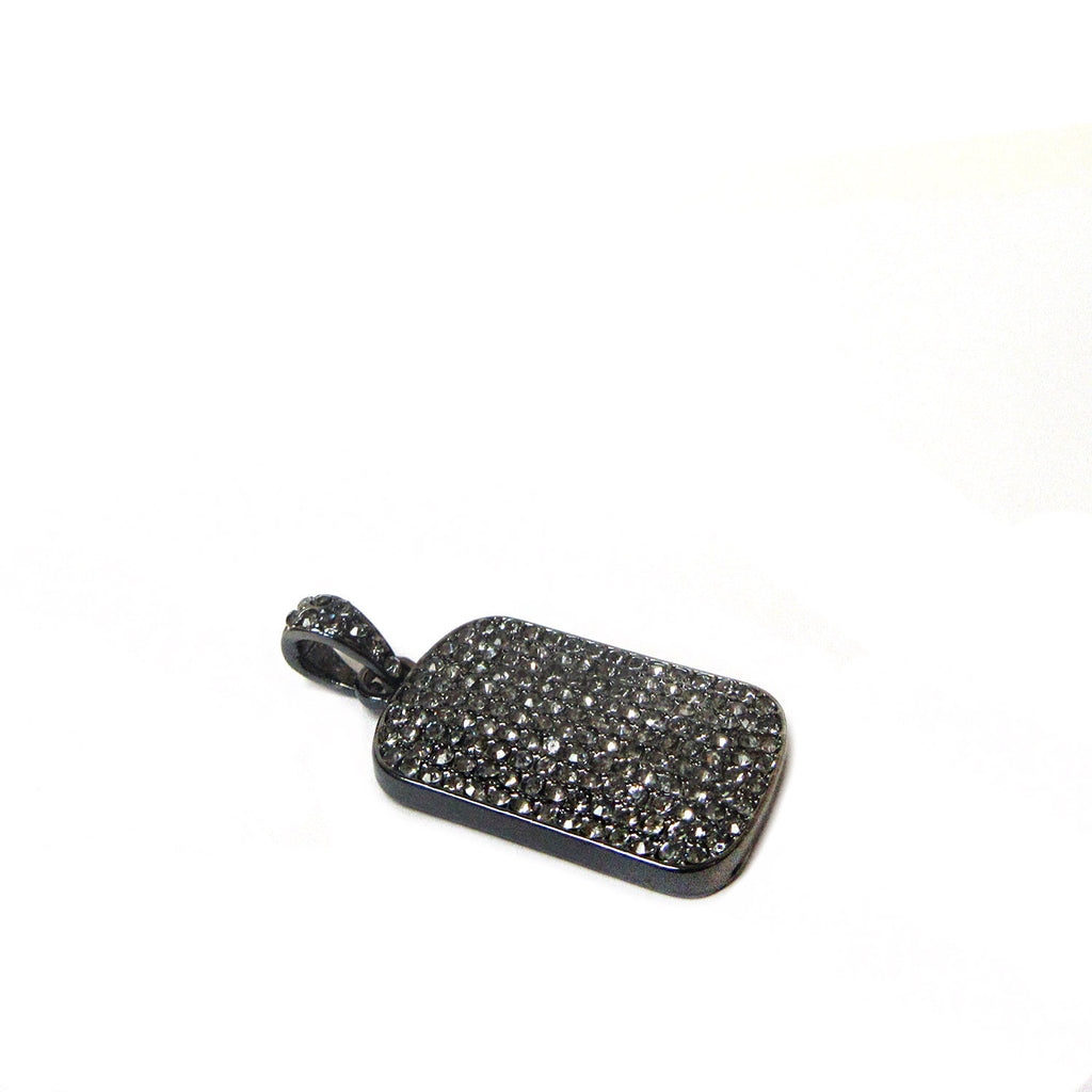 pave dog tag bale charm