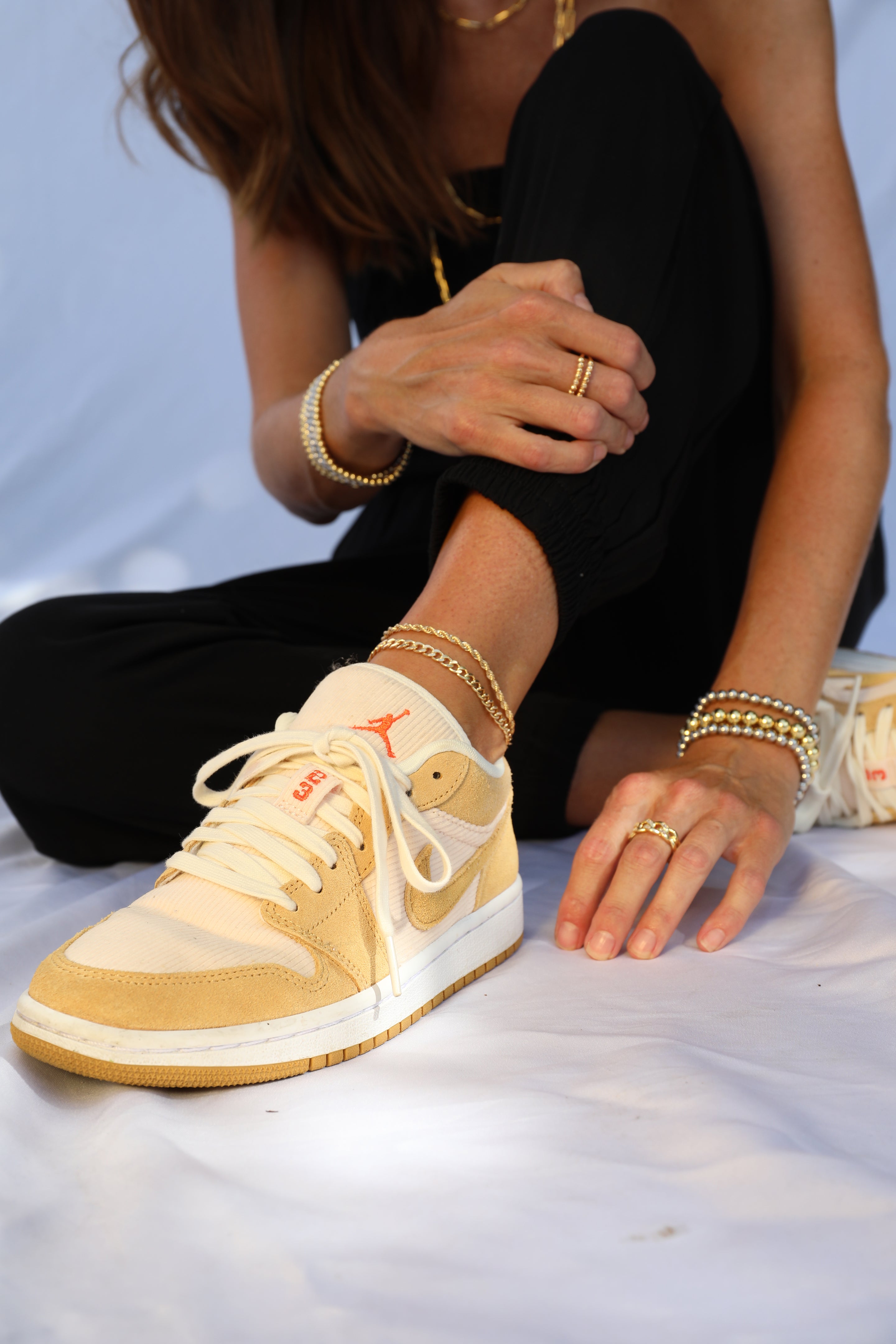 gold plated curb chain anklet