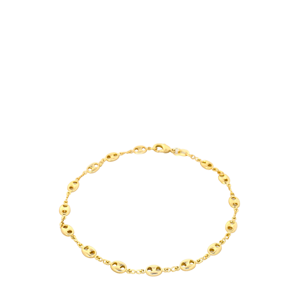 gold plated anchor link anklet
