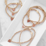 Pink Enamel Heart Bracelet