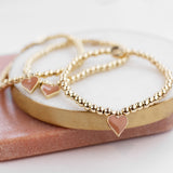Pink Enamel Heart Bracelet