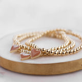 Pink Enamel Heart Bracelet