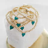 Teal Enamel Heart Bracelet