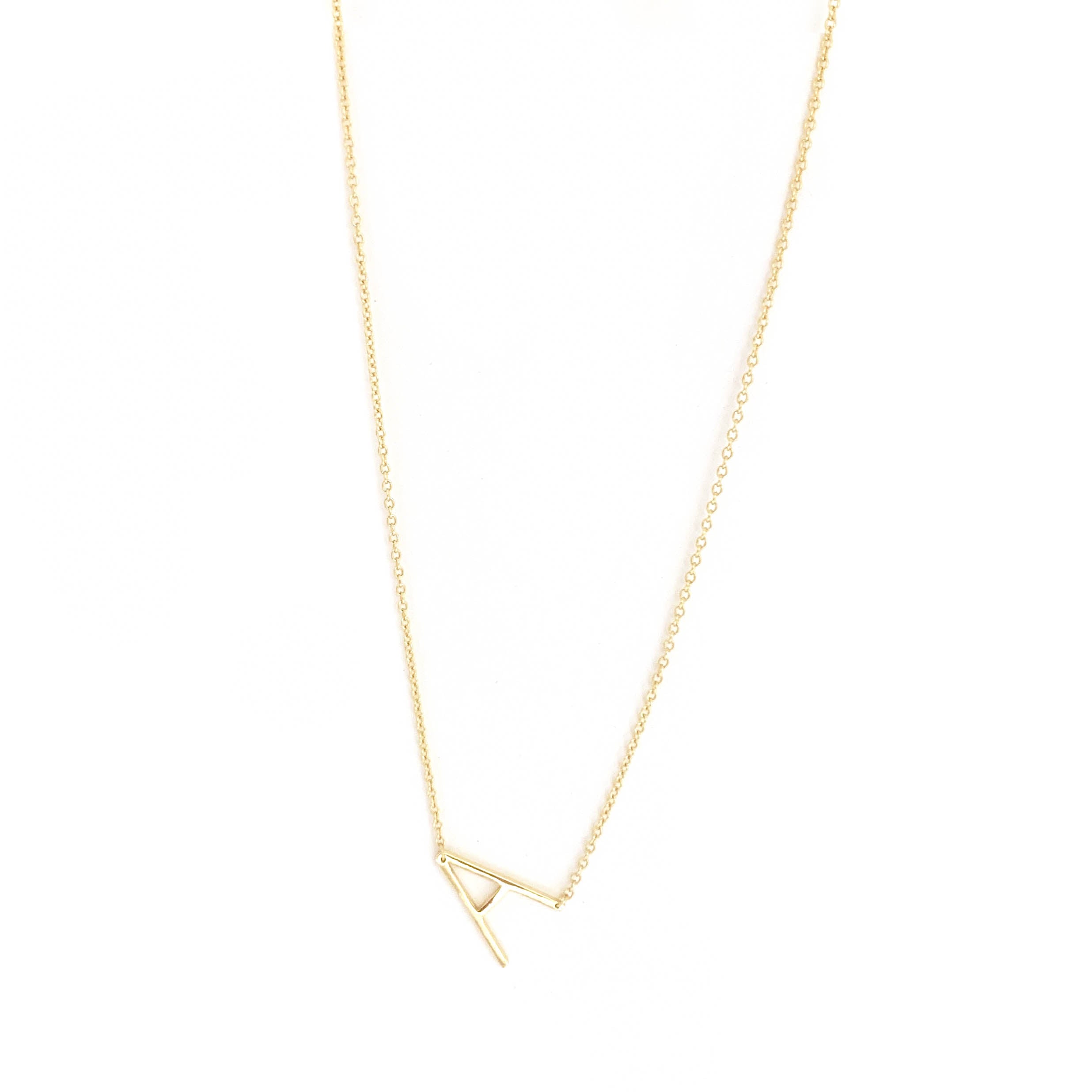 Sterling/Gold Plated Small Initial Necklace