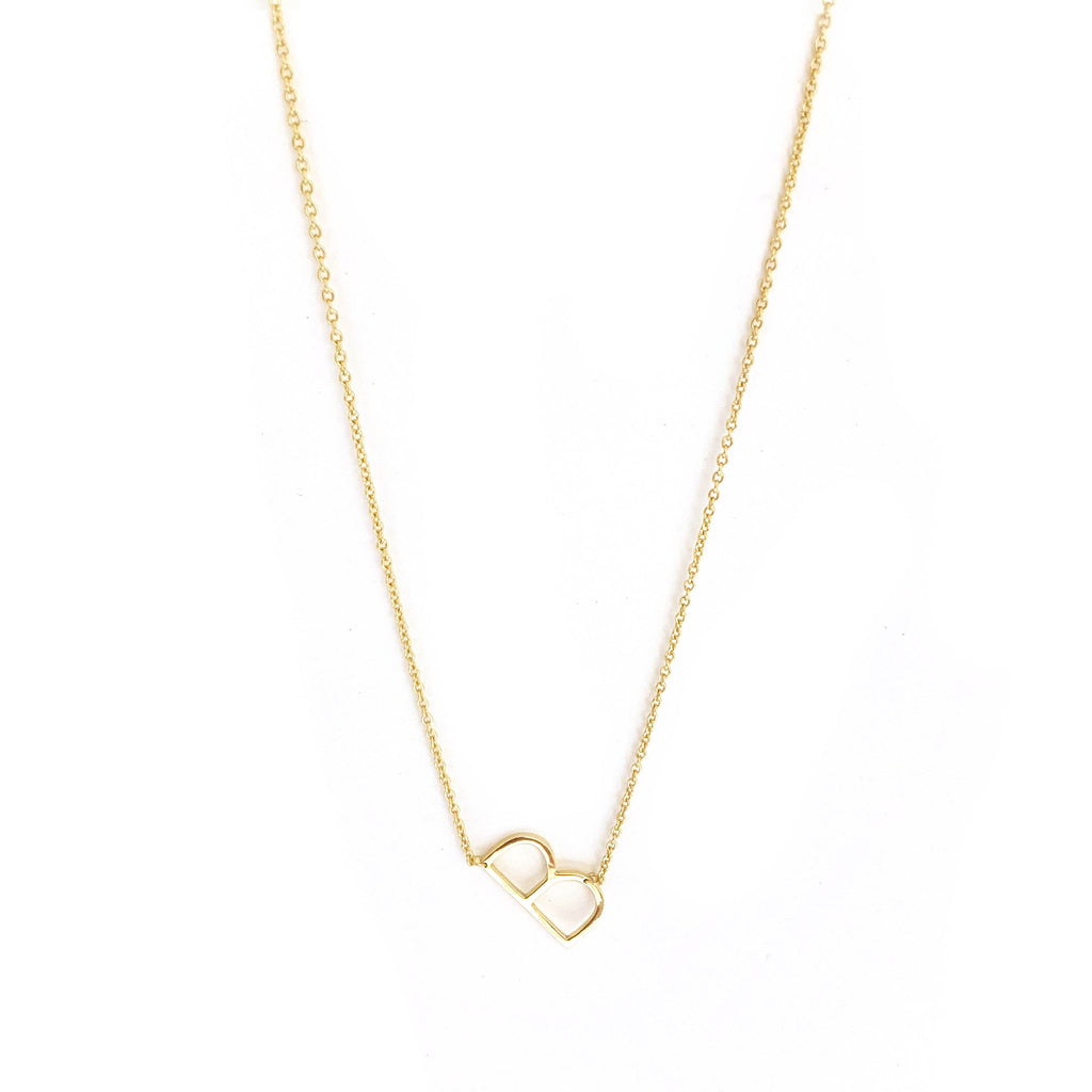 sterling/gold fill small initial necklace