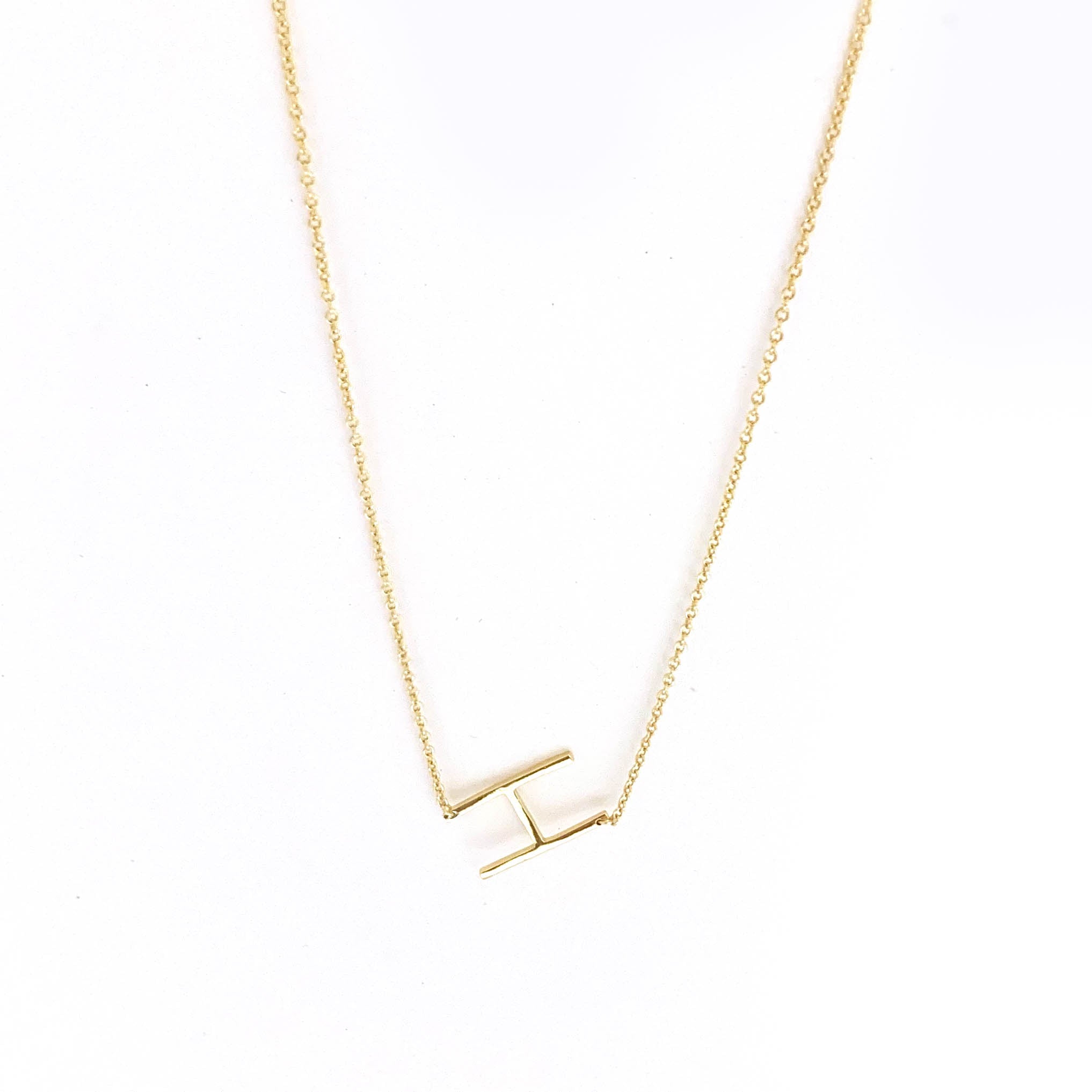 sterling/gold plated small initial necklace