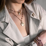 Etched Disc Pavé Stone Bale Charm
