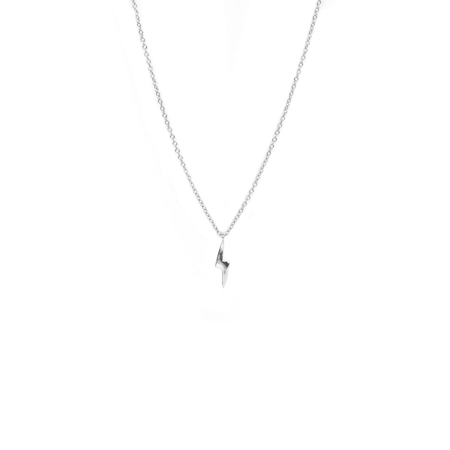 sterling small bolt necklace